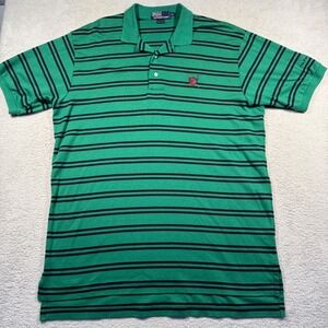 Vintage 90s Polo Ralph Lauren XL Green Striped Golf‎ Crest Shirt The Polo Field